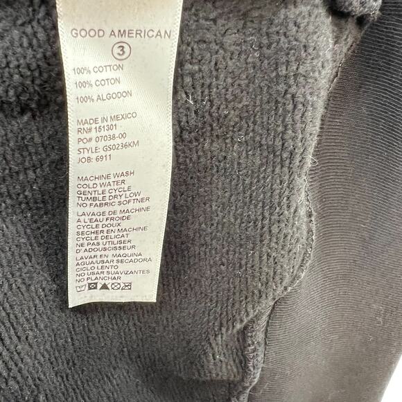Good American Boyfriend Pullover Sweatshirt Leo Zodiac Sign Black Size 3 Large - Picture 13 of 13